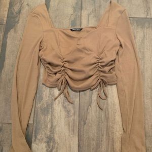 SHEIN brown crop top